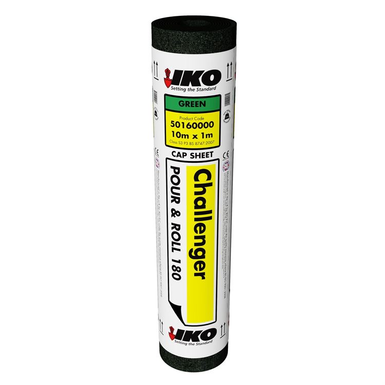 IKO Challenger 180g/m2 Bitumen Roofing Membrane - Green - 1m x 10m (Pallet of 25)