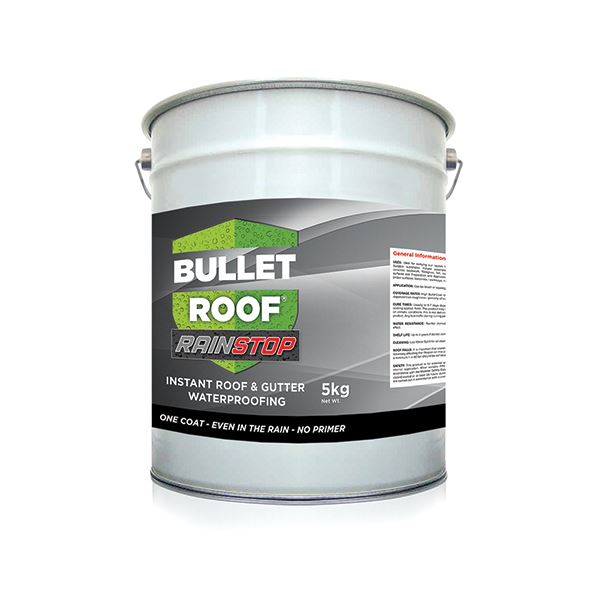 Bullet Roof Rainstop - Instant Waterproofing Roof Coating - Dark Grey - 5kg