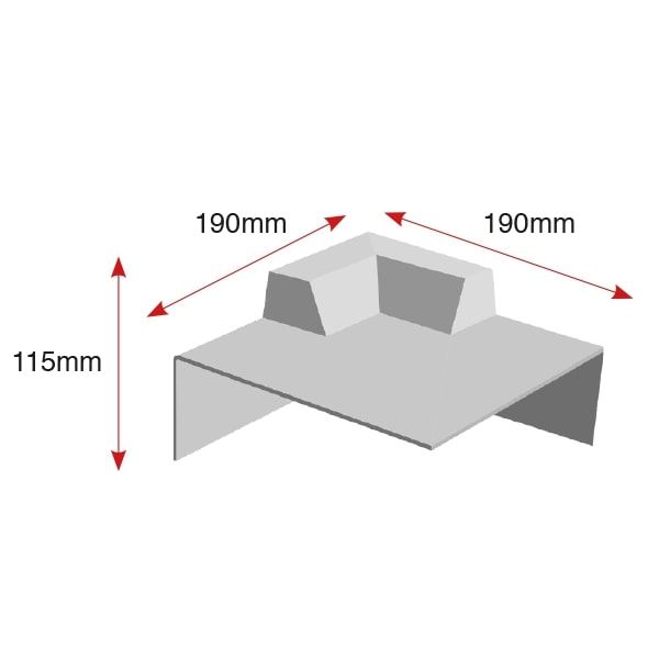 Bullet Roof GRP - Universal External Corner - 115 x 190 x 190mm