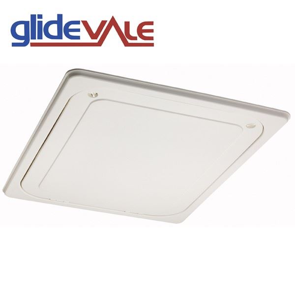 Glidevale Plastic Hinge-Down Loft Access Door with Twin Latch - 717 x 555mm - White