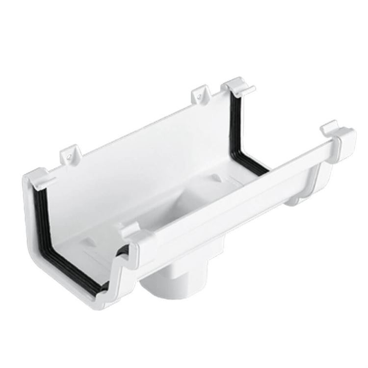 UPVC Universal Plus Squareline Guttering - Running Outlet - 128mm x 88mm