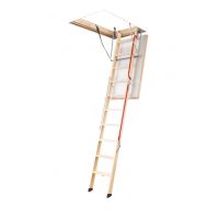 Fakro LWL Extra - Folding Wooden Loft Ladder with Support Mechanism