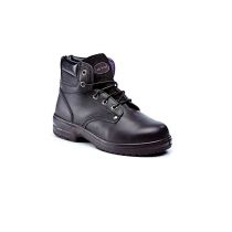 Rugged Terrain - Ladies Derby Safety Boots (S1P SRC) - Black Leather