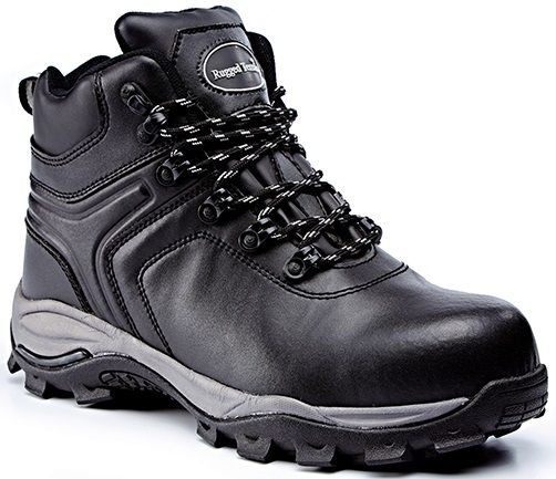 Hiker Safety Boots S3 Src Black Leather, Black Leather Rugged Shoes