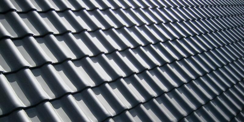 grey tiled roof panorama