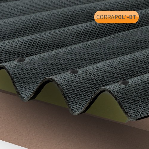 Side View of Black Corrugated Bitumen Roof Sheet