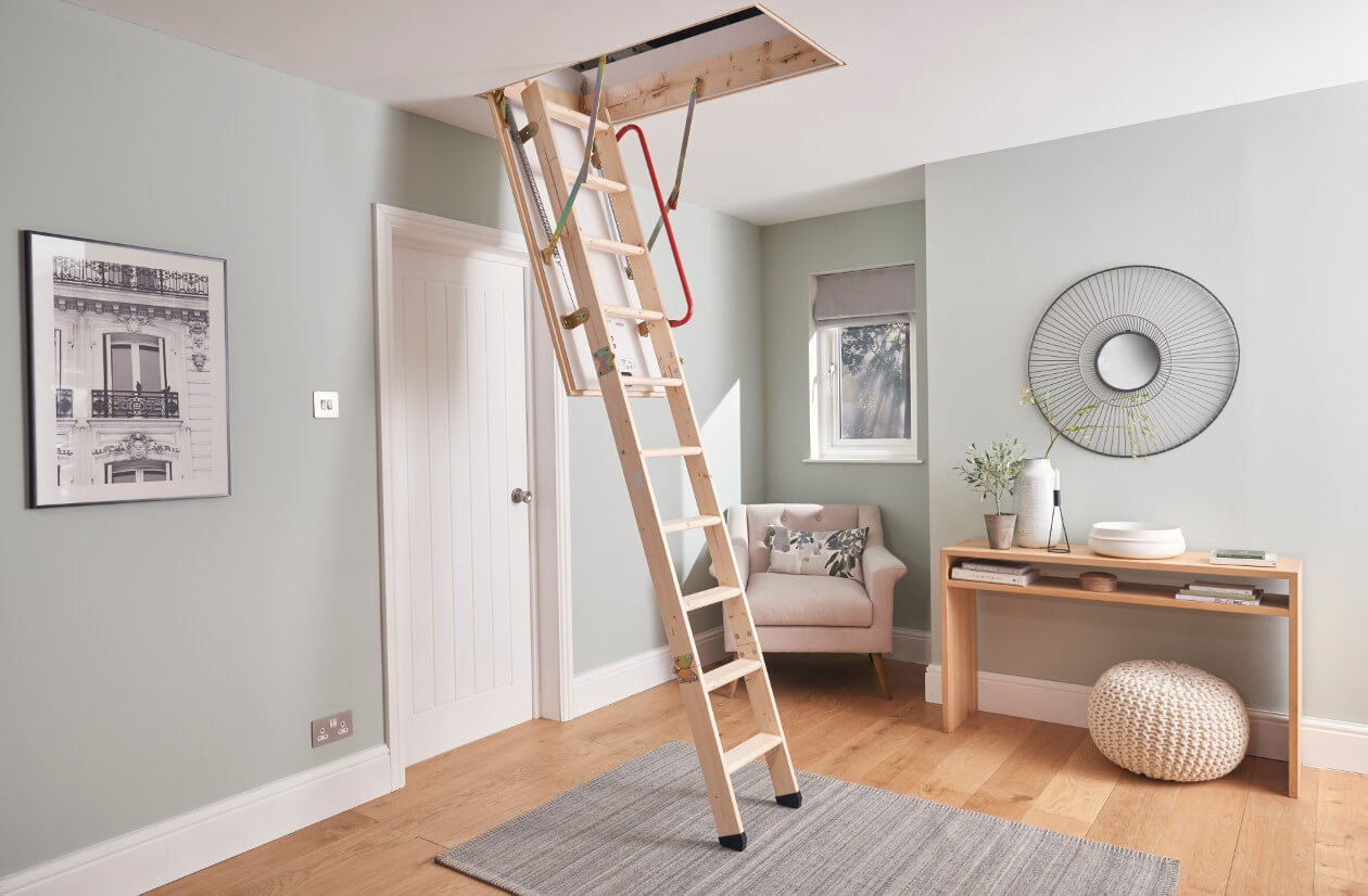 Timber Loft Ladder in Use