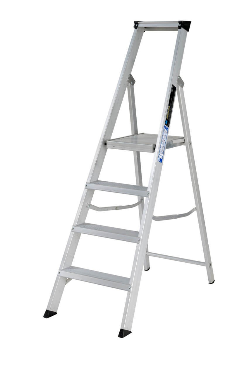 Youngman Builders Platform Step Ladder with Extended Support Rail