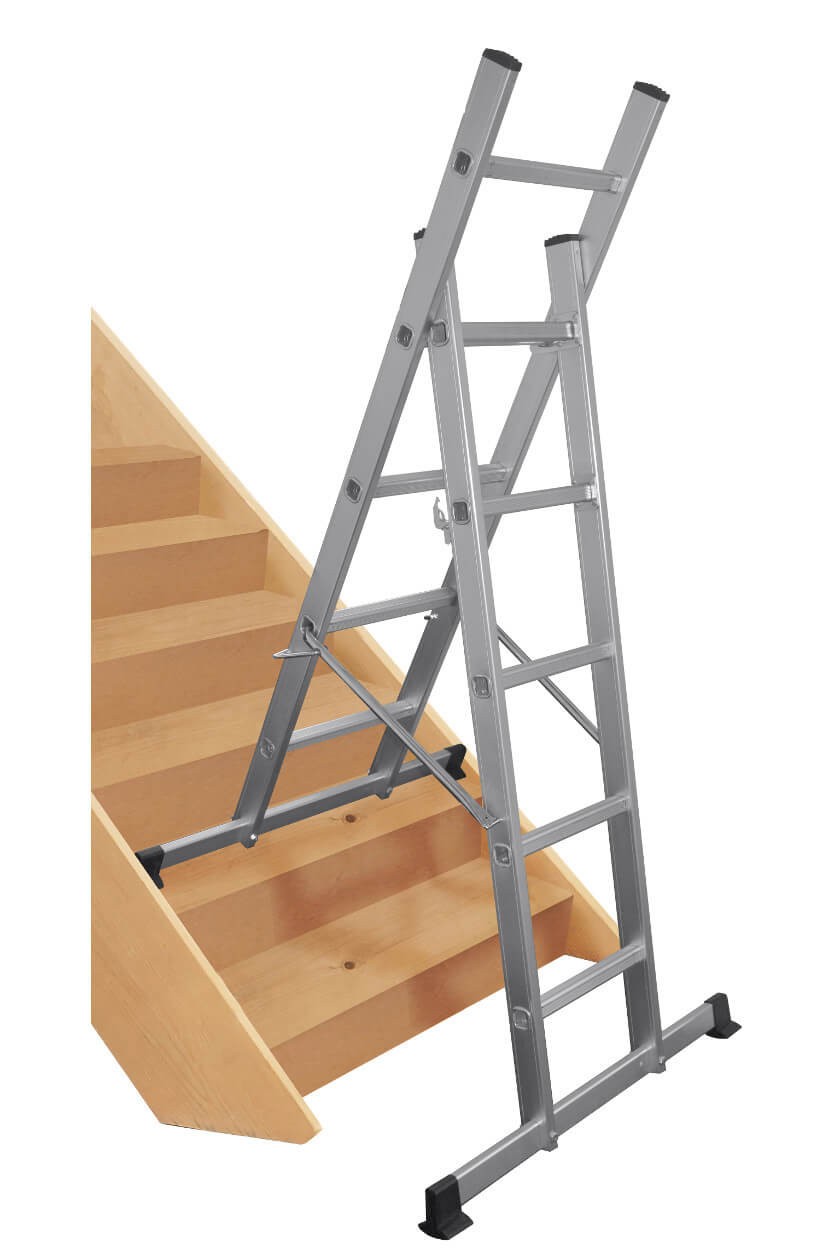 Combination Ladder on Stairs