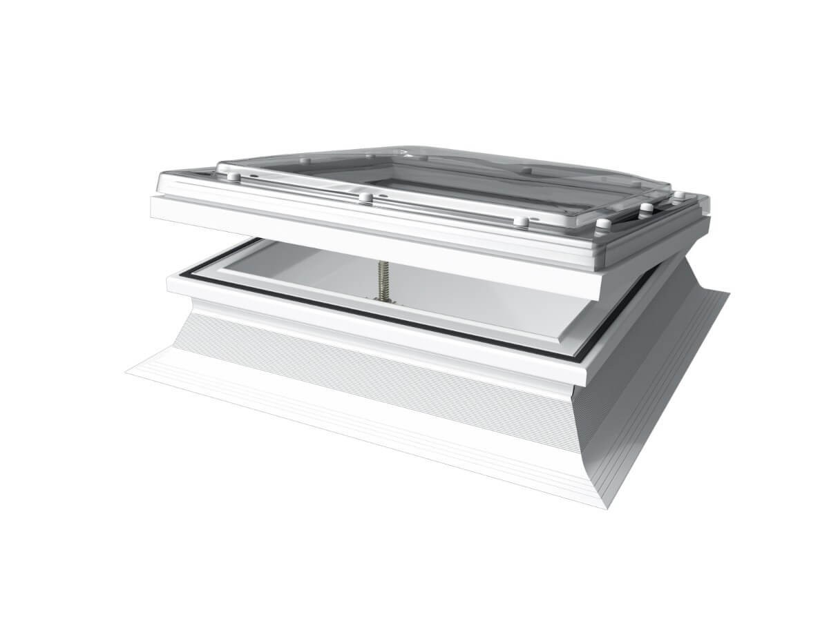 Mardome Trade - 1050 x 1050mm - Opening with PVC Kerb - Double Skinned - Textured - Automatic Vent - Powered Opening Upgrade