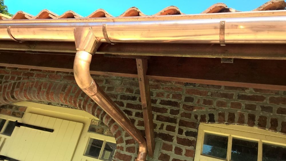 Lindab Guttering - Right Handed Stop End RGH 100mm - Natural Copper