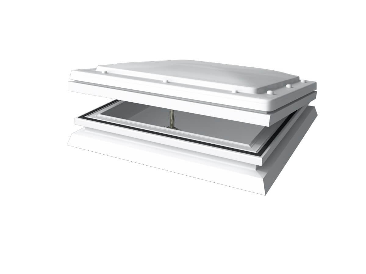 Mardome Trade - 1200 x 1500mm - Opening to fit Builders Upstand - Triple Skinned - Opal - No Vent - Powered Opening Upgrade