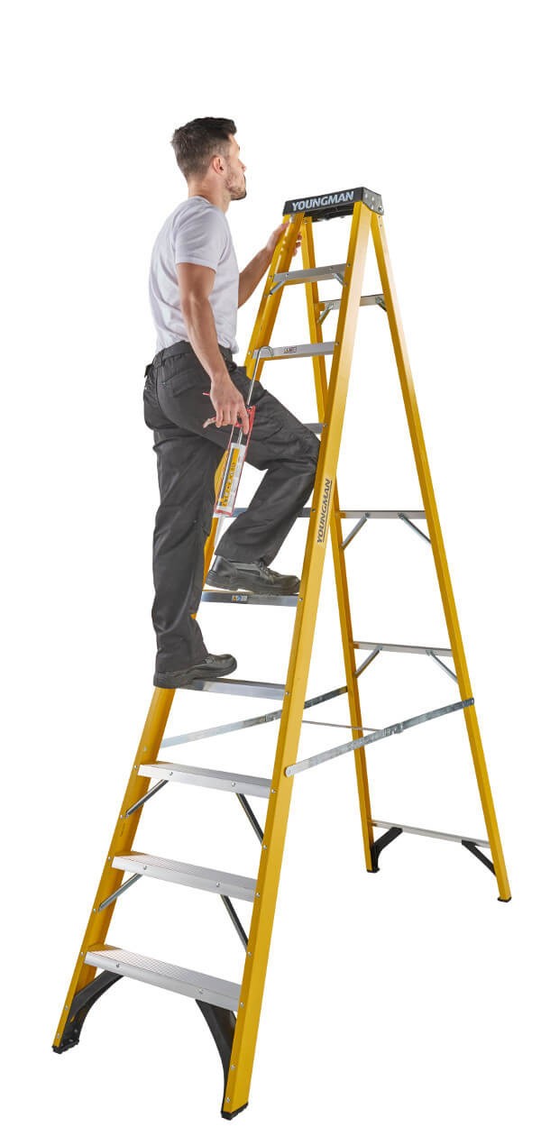 In use of the Heavy Duty Fibreglass Ladder
