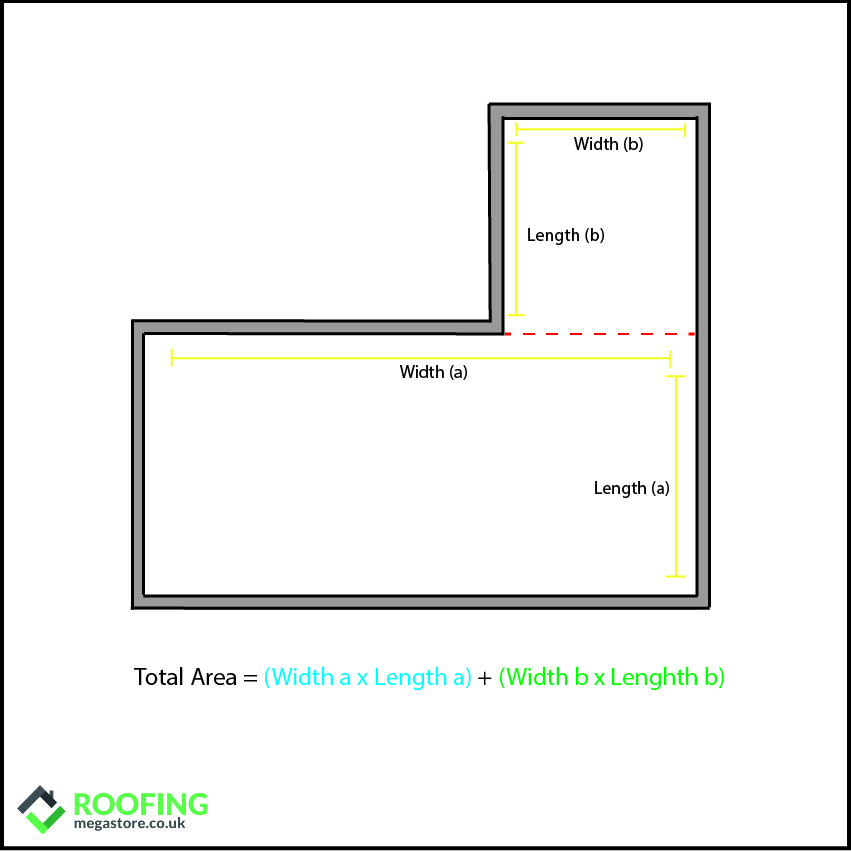 diagram of how to calculate roof area