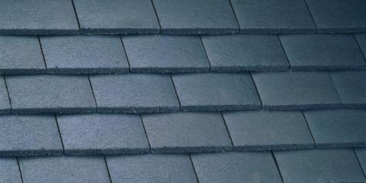 Plain grey Marley concrete roof tiles
