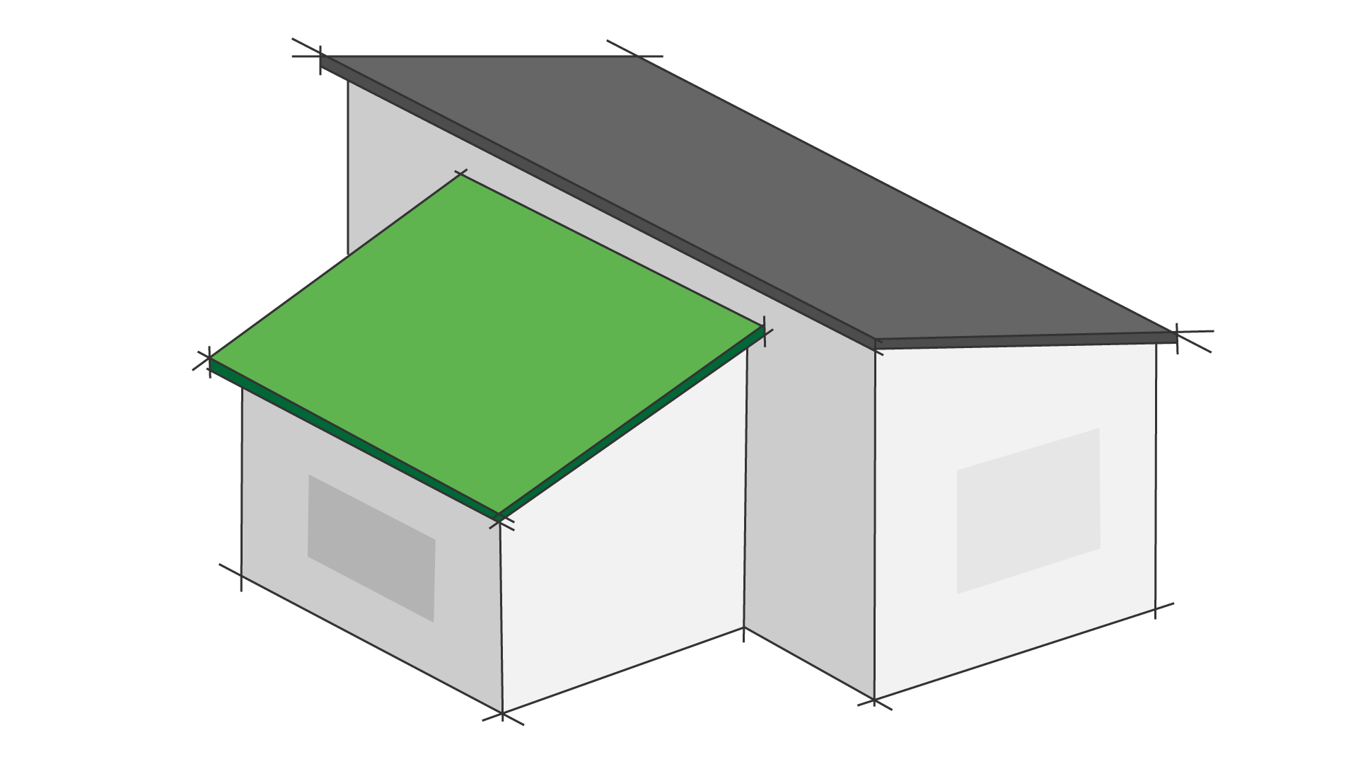 Diagram of an Lean-To Roof