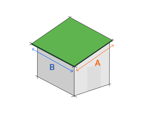 Single Slope Roof Diagram with coordinates